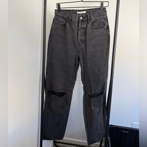 PacSun Eco Black Distressed Dad Jeans
